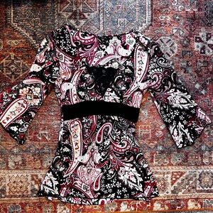 Y2K flare sleeve top